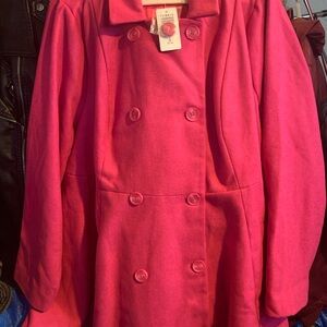 Torrid Vibrant Pink Peplum  Coat Women's size 3X NWT